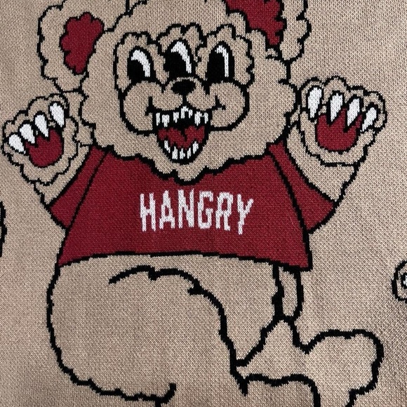 LAZY OAF Hangry Bear Knitted Cardigan oversized sweater - Picture 5 of 16